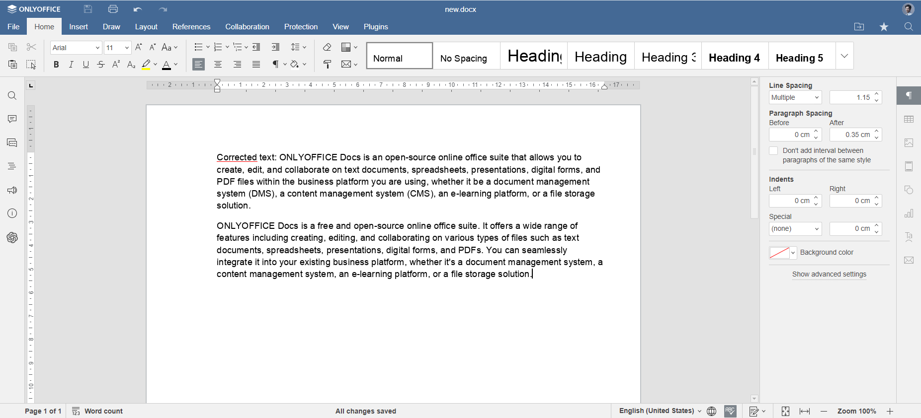 Mejora tus textos con la nueva versión del plugin de ChatGPT para ONLOFFICE: corrige errores ortográficos y gramaticales, reescribe textos y mucho más